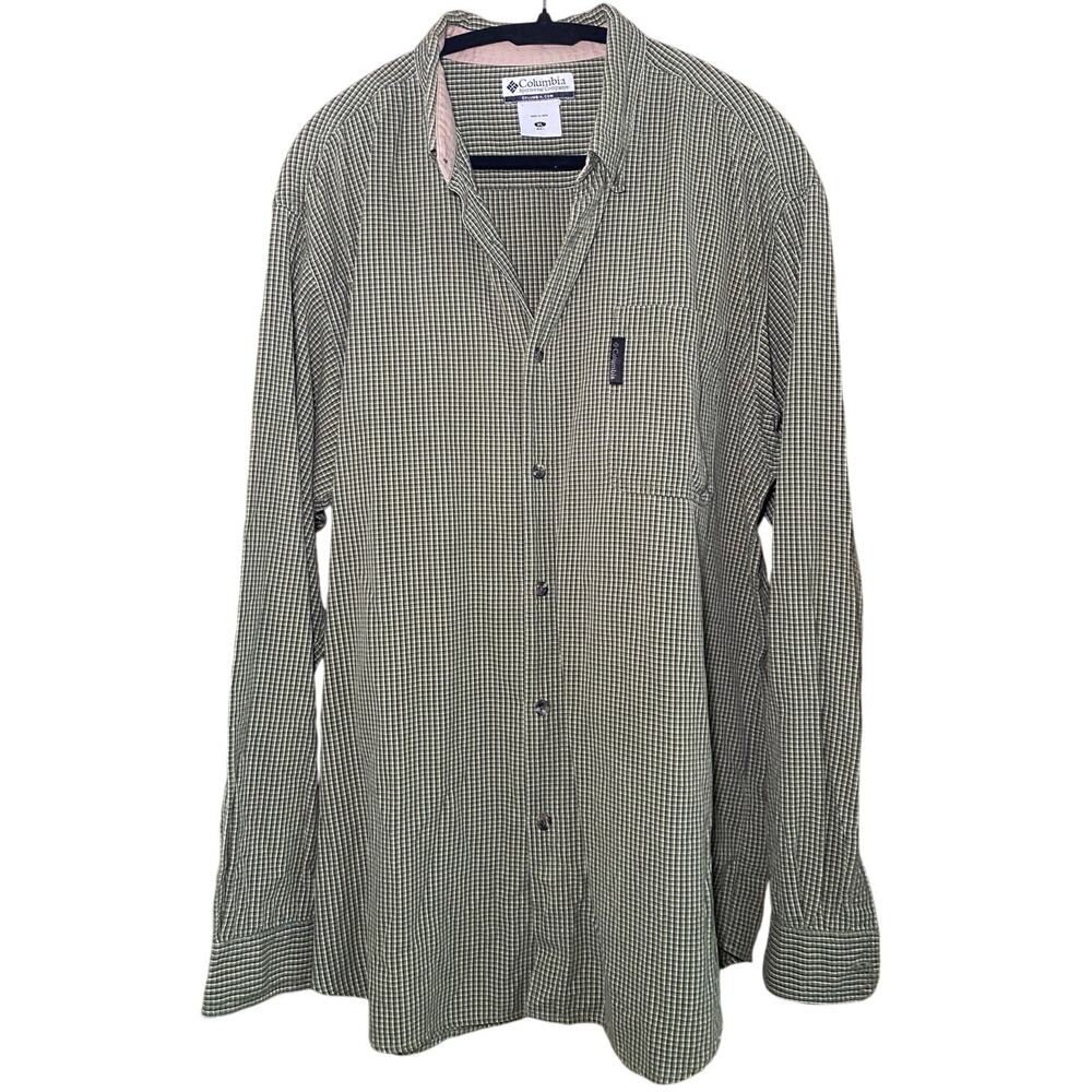 Green plaid Columbia Mens Button down